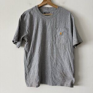 Carhartt T-Shirt Men's Sz M Short Sleeve Original Fit Pocket Logo Gray Gorpcore